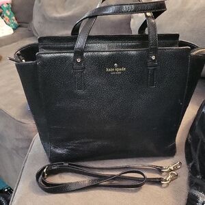Kate Spade Black Leather Tote Bag
